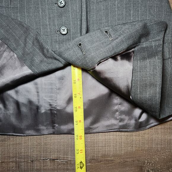 BROOKS BROTHERS Men’s 3-Piece Suit Jacket Vest Pants 42R Grey Wool Striped USA - Picture 13 of 16